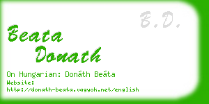 beata donath business card